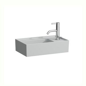 Fontein 460x280mm 1 kr.gat rechts z. overl. mat grijs