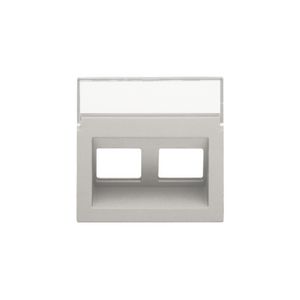 Centraalplaat data 2x RJ schuine uitgang light grey