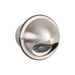 RVS bolrooster+terugslagklep+grofmazig gaas Ø150mm