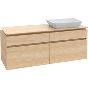 Opzetwastafel 550x360mm wit semi-inbouw zonder kraangat met overloop