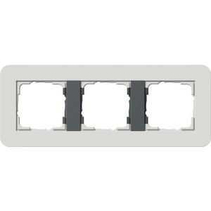 Afdekraam 3-v Gira E3 lichtgr./antraciet