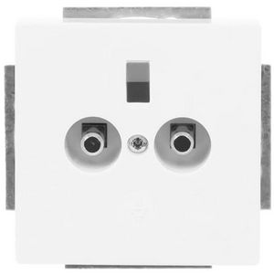 Aardingscontactdoos+Centraalplaat 2v inb s-st wit (2095 UC-84)