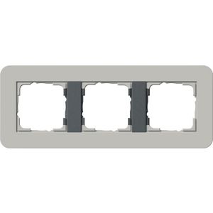 Afdekraam 3-v Gira E3 grijs/antraciet