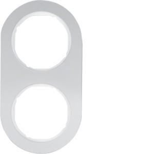 Afdekraam 2-v berker R.Classic aluminium/polarwit