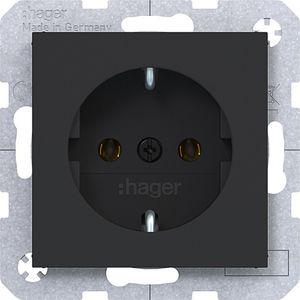 SCHUKO-wandcontactdoos steekkl. A.x/C.x nachtzwart mat