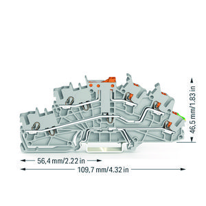 Etage installatieklem bedieningsopening + drukknop  2,5mm² 6544 VVE=50