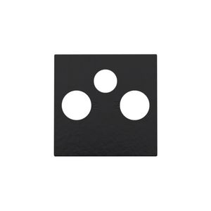 Afwerkingsset 2 enkelvoudige coaxaans. TV/FM/Satt. pianoblac