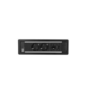 POWER FRAME 2x 230V RA 1x CAT6 1x HDMI 0,2m GST o.g. zwart