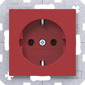 SCHUKO-wandcontactdoos steekkl. A.x/C.x rood glanzend