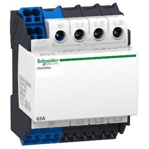 Distributie blok 4P 63A 4 Modules 24 gaten Verb Linergy DX