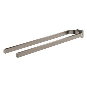 Selection handdoekhouder dubbel 41059AL0 hard graphite geborsteld (mat donker grijs)