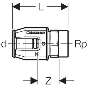 Schroefbus recht 20x3/4"bn.dr. brons PUSHFIT insteek VVE= 10