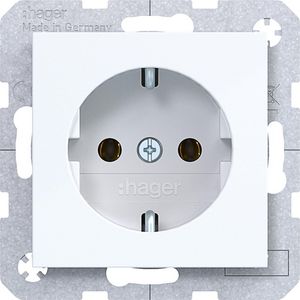 SCHUKO-wandcontactdoos steekkl. A.x/C.x lichtwit glanzend