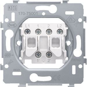 Sokkel 2-voudige drukknop N.O./N.G. 10 A/250Vac schroef