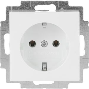Wandcontactdoos randaarde Centraalplaat inbouw SI-B-alpin wit (20 EUCR-914)