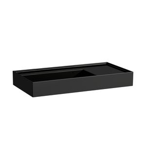 Wastafel Kartell afleg rechts 900x460mm zwart glanzend