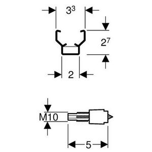 Gis profielbevestigingsclip M10 VVE=10