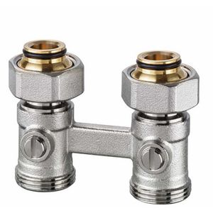 H-onderblok Vekotrim recht hoh 50mm 3/4"wartel 2-pijpssysteem