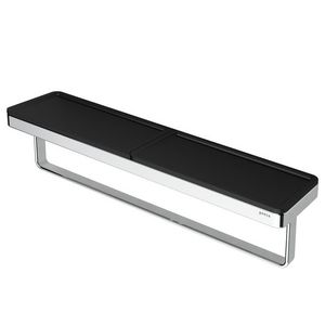 Handdoekhouder met planchet zwart/chroom420mm FRAME BLACK CHROME