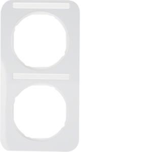 Afdekraam 2-v vert. met tekstveld berker R.1 polar wit glans