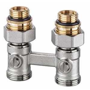 H-onderblok VEKOTERM recht hoh 50mm 3/4"wartel 2-pijpssysteem incl. nippel 3/4"x1/2"