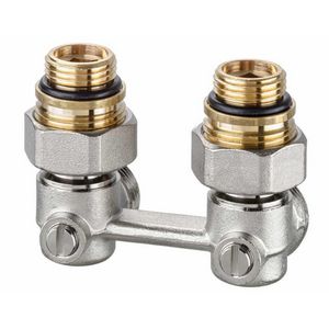 H-onderblok VEKOTERM haaks hoh 50mm 3/4"wartel 2-pijpssysteem incl. nippel 3/4"x1/2"