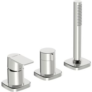 afbouwset 3-gats badrand rozetten met afgeronde hoeken