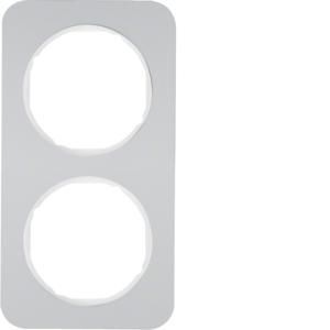 Afdekraam 2-v berker R.1 aluminium/polarwit