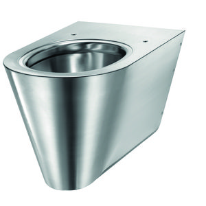 Wandcloset S21-S RVS mat 535mm voorzien van zittinggaten (excl. zitting)