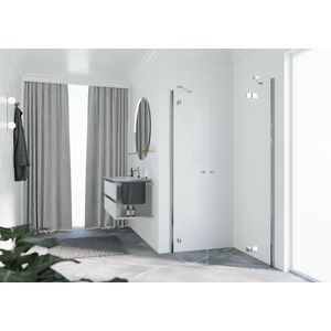 Douchewand kwartrond NH-R 100 h=2000mm helder glas profielkleur chroom