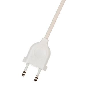 Aansluitsnoer eurostekker L=2m. kabel 2x0.75mm² Wit