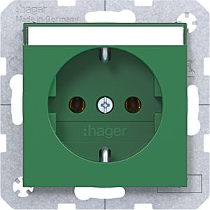 SCHUKO-wandcontactdoos tekstveld steekkl. A.x/C.x groen