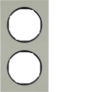 Afdekraam 2-v berker R.3 edelstaal/zwart