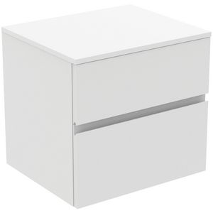 Wastafelmeubel 602x505x558mm matt white 2 laden Finesse