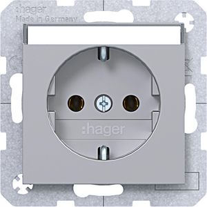 SCHUKO-wandcontactdoos tekstveld steekkl. A.x/C.x titaan