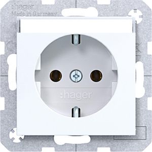 SCHUKO-wandcontactdoos tekstveld steekkl. A.x/C.x lichtwit g