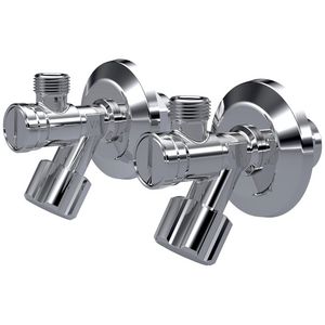 Set a 2 hoekstopkranen Premium met filter 15mm knel x 3/8"bu.