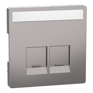 Centraalplaat RJ45 Actassi 2-voudig Venster Nikkel Systeem D