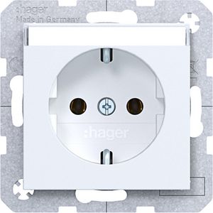 SCHUKO-wandcontactdoos tekstveld steekkl. A.x/C.x lichtwit m