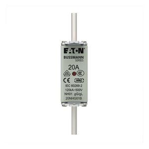 Zekering laagsp. 20A AC 500V NH01 gL/gG dubbele meld VVE=3