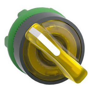 Kop voor keuzeschakelaar 2 pos Geel Verlicht Led Blijf XB5