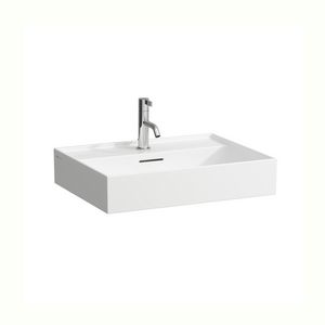 Meubelwastafel 600x460mm met kraangat met overloop lcc-wit