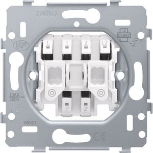 Sokkel 2-voudige drukknop N.O./N.G. 10 A/250Vac insteek