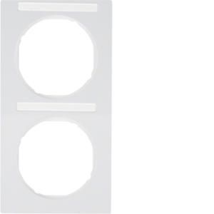 Afdekraam 2-v vert. met tekstveld berker R.3 polar wit glans