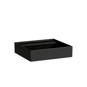 Meubelwastafel 500x460mm z.kraangat m. overloop glossy black