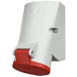 Wandcontactdoos 32A 4-polig  6H 400V IP44 HW/VN