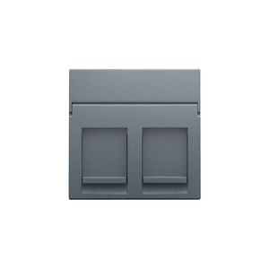 Centraalplaat data 2x RJ blue grey coated