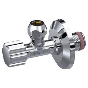 Hoekstopkraan chroom + rozet 1/2"bt. x 10mm knel k