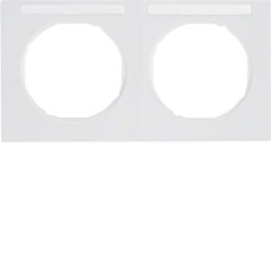 Afdekraam 2-v hor. met tekstveld berker R.3 polar wit glans