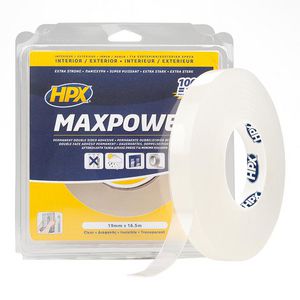Zelfklevende tape HPX dubbelzijdige MaxPowertape 19mmx16,5m